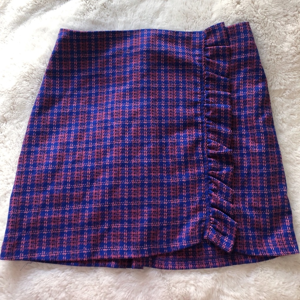 Plaid Ruffle Topshop Mini Skirt